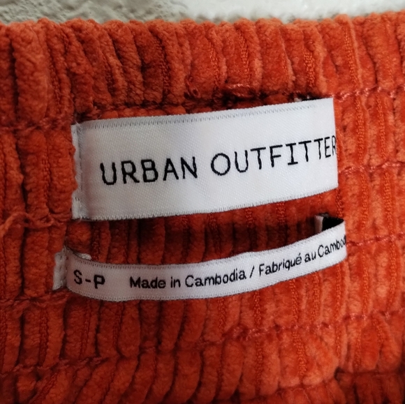 UO Drapey Corduroy Wide Leg Pant Orange Women's Size Small - Picture 6 of 6